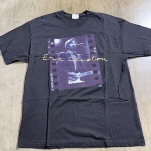Vintage Eric Clapton Shirt Mens XL Black 1992 Concert Tour Band Rock Tee 90s
